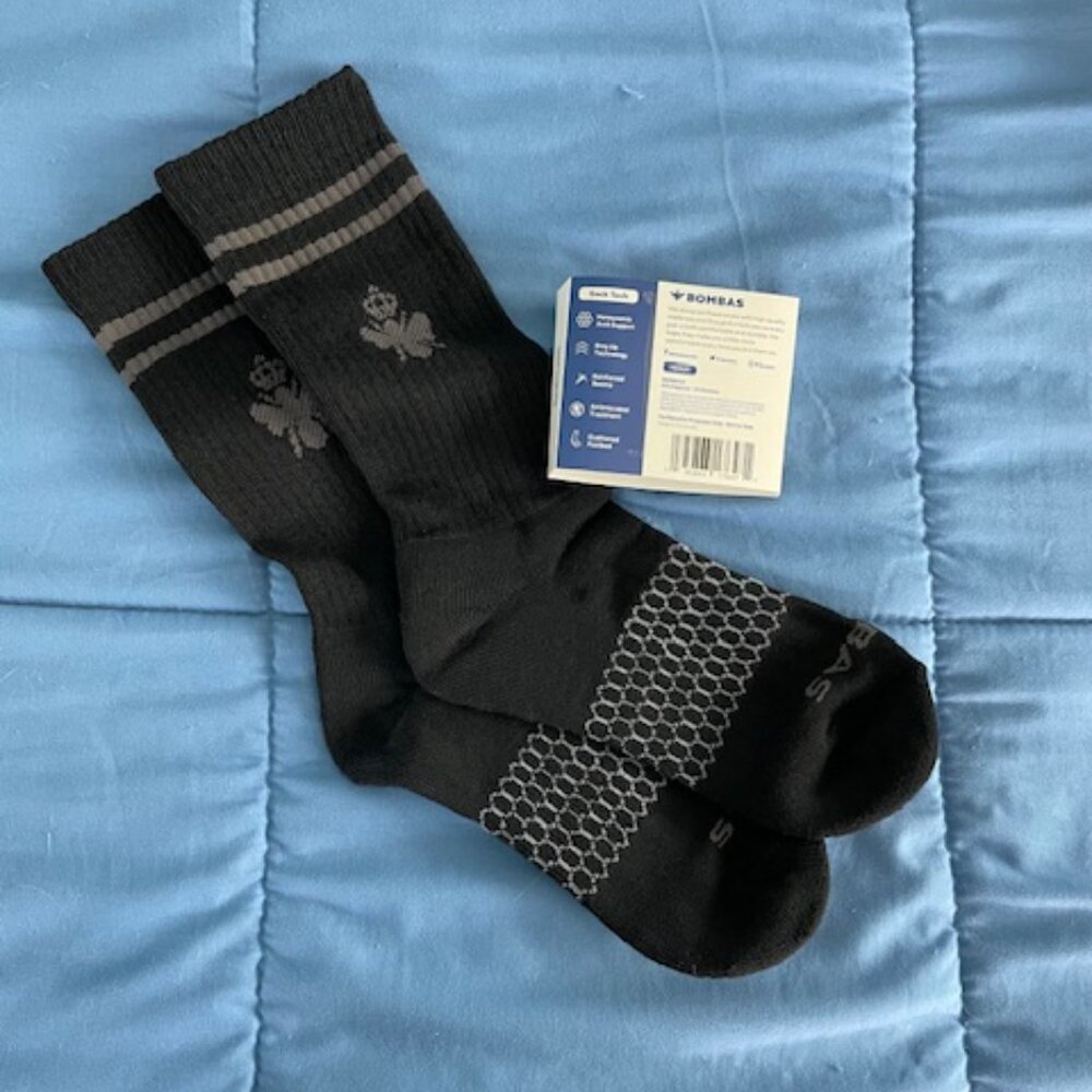 MEDIUM Bombas Socks x 10 pairs BUNDLE Half Calf Black NEW Womens ATHLETIC GOTH - Picture 7 of 10